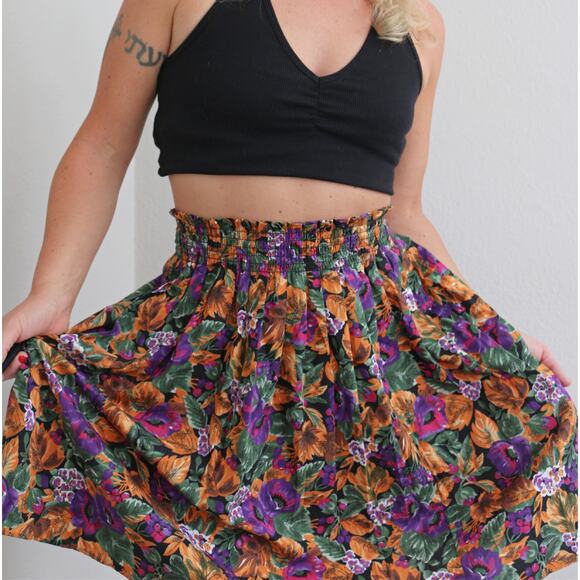 1980's Vintage Freddie's Best A-Line Pleat Skirt Women's MD LG 25" to 32" Waist - Picture 3 of 9